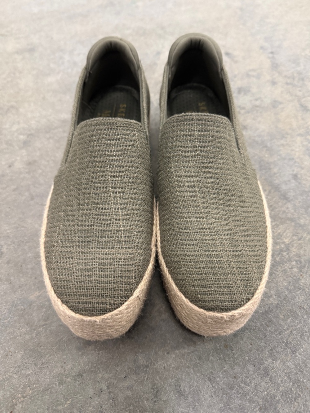 Skechers Women's Olive Green Slip-On Espadrille Loafers